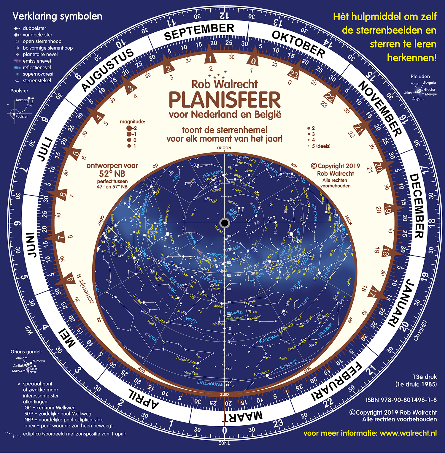Planisphere, 40 Degrees North
